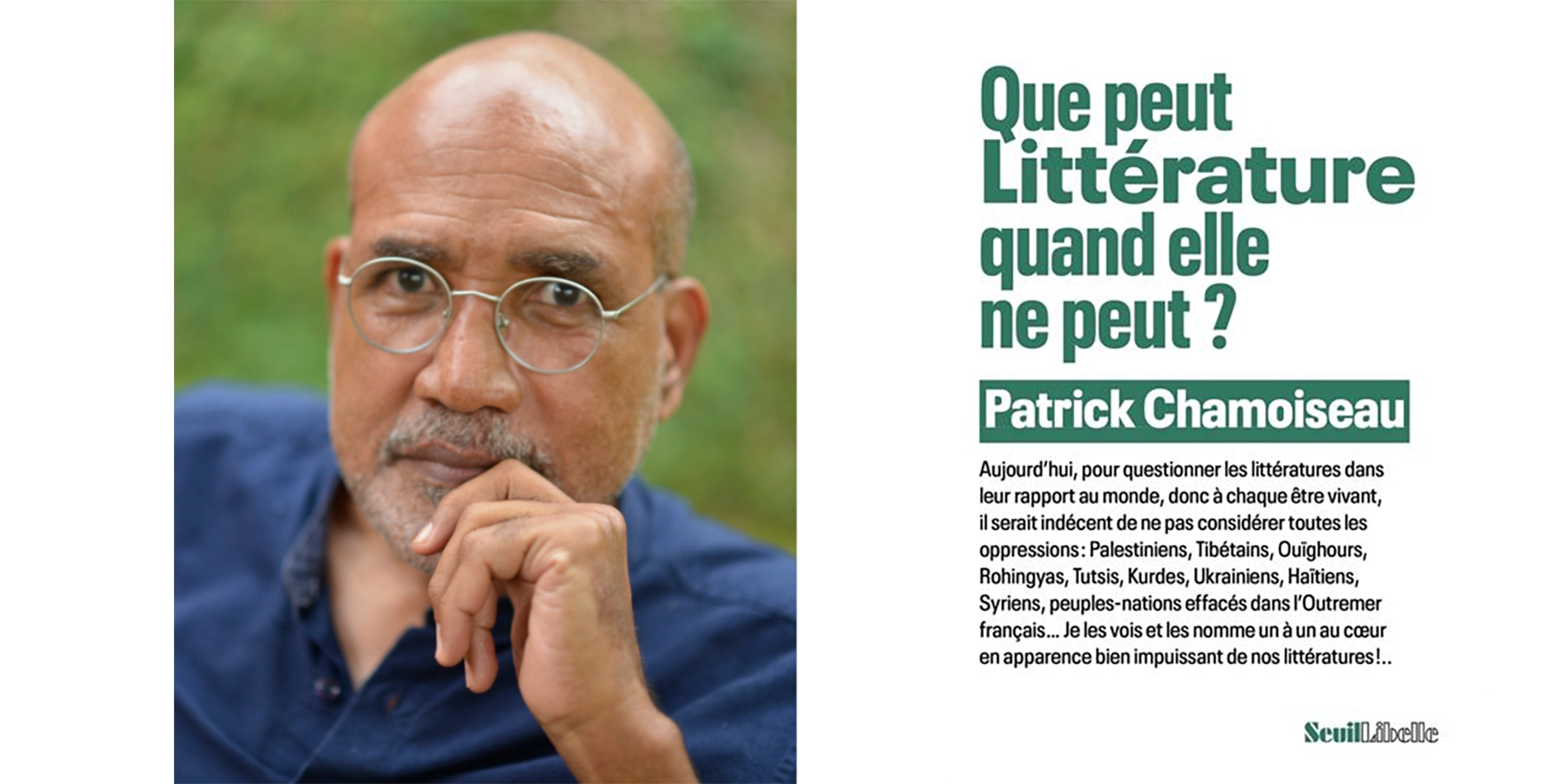 “Que peut Littérature quand elle ne peut ?” de Patrick Chamoiseau